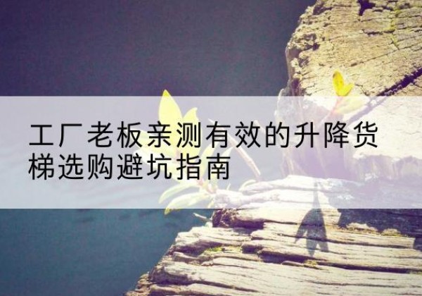 城西升降货梯怎么选-工厂老板亲测有效的升降货梯选购避坑指南